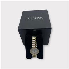 Bulova Women's Quartz Diamond Accent Markers Gold Watch 98R211